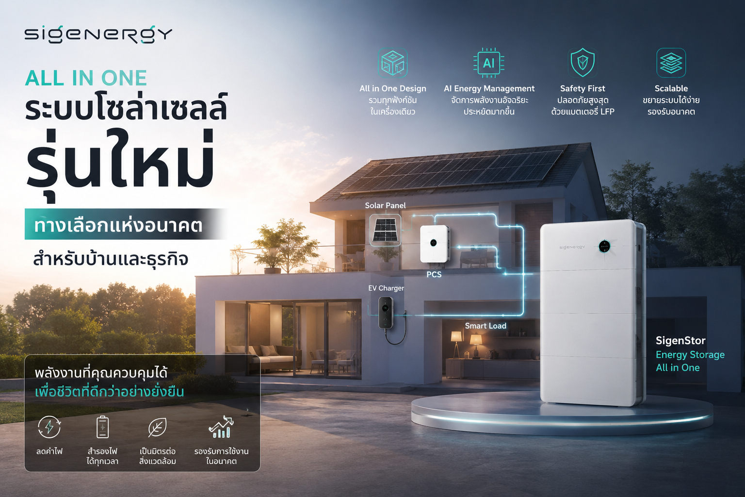 Sigenergy ระบบโซล่าเซลล์ All in One รุ่นใหม่ ทางเลือกแห่งอนาคตสำหรับบ้านและธุรกิจ